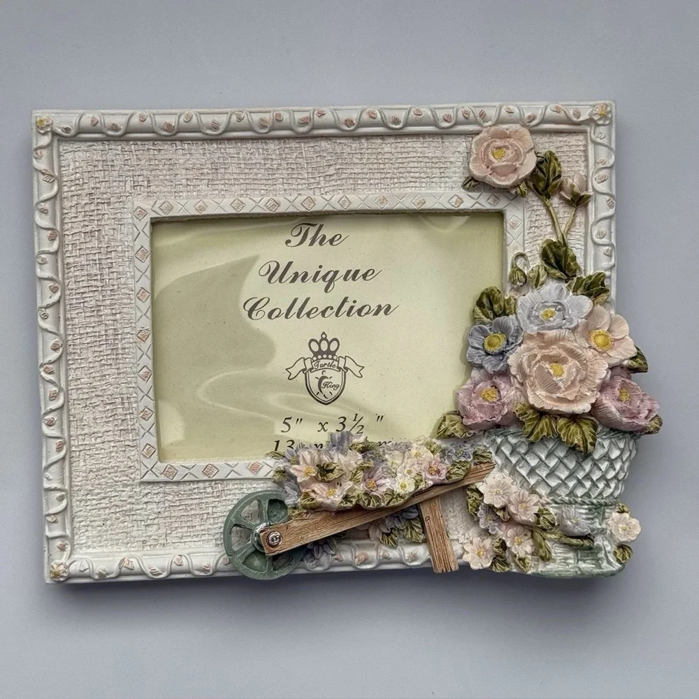 Giovanni Turtle King Unique Collection Flower Garden Wagon Pink Picture Frame